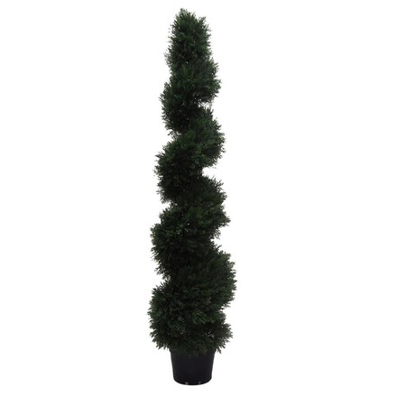 Dare2Decor UV Cedar Spiral Everyday Topiary on Pot - 5 ft. DA582957